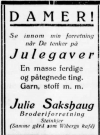 Julie Sakshaug - annonse 1930