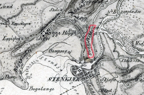 Stenkjrbakken - kart  1887
